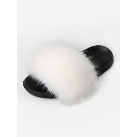 Fuzzy Fluffy Faux Fur Comfortable Slides